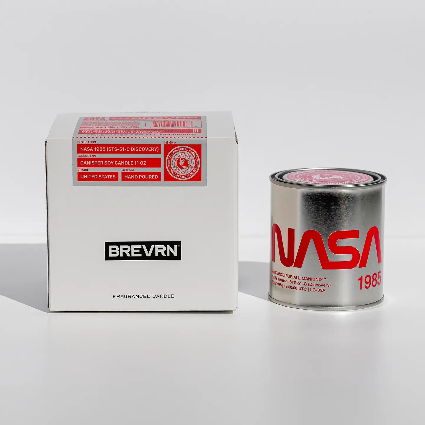 NASA 1985 Silver and Red Jar Candle