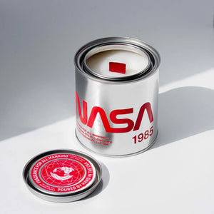 NASA 1985 Silver and Red Jar Candle