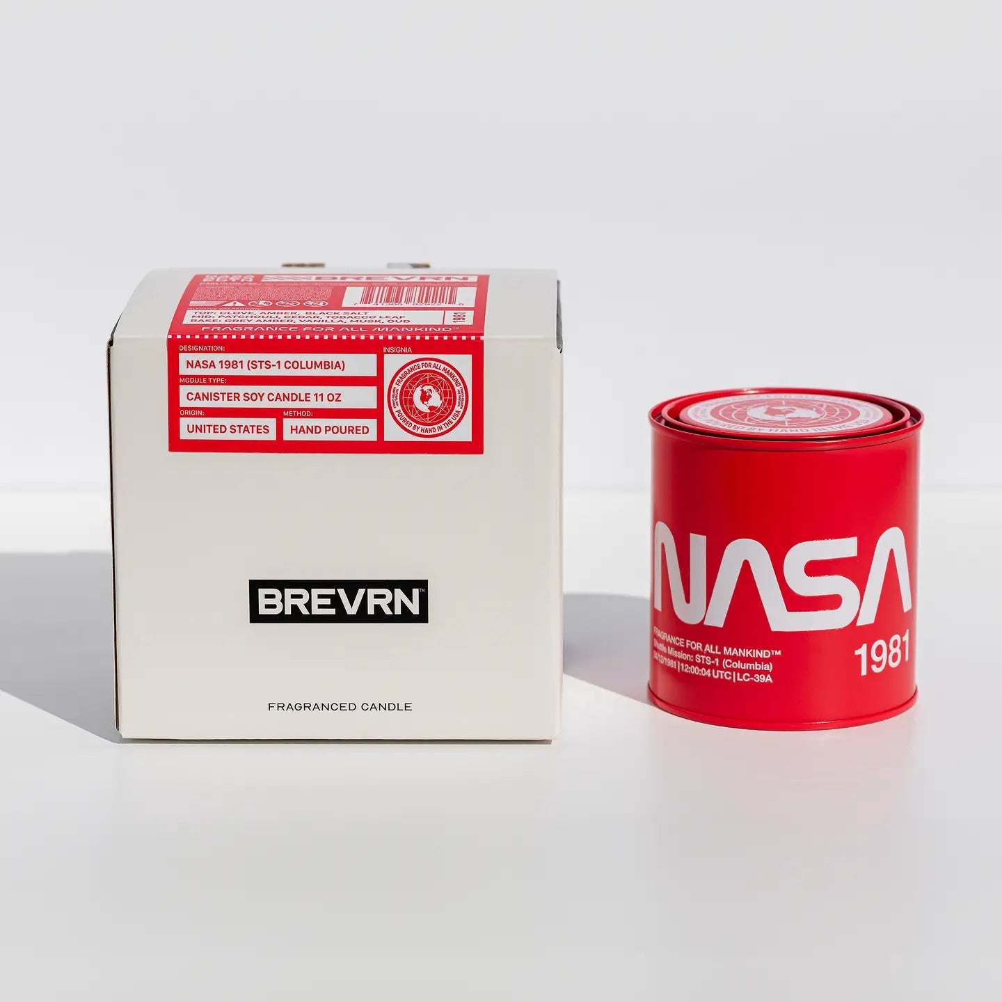 NASA 1981 Red and White Jar Candle