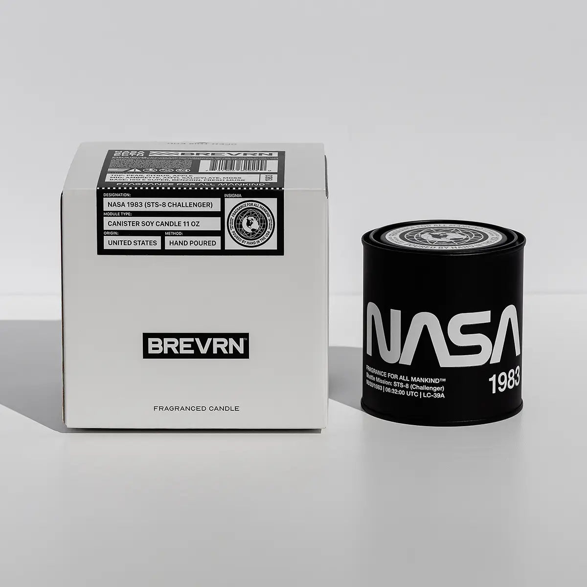 NASA 1983 Black and White Jar Candle