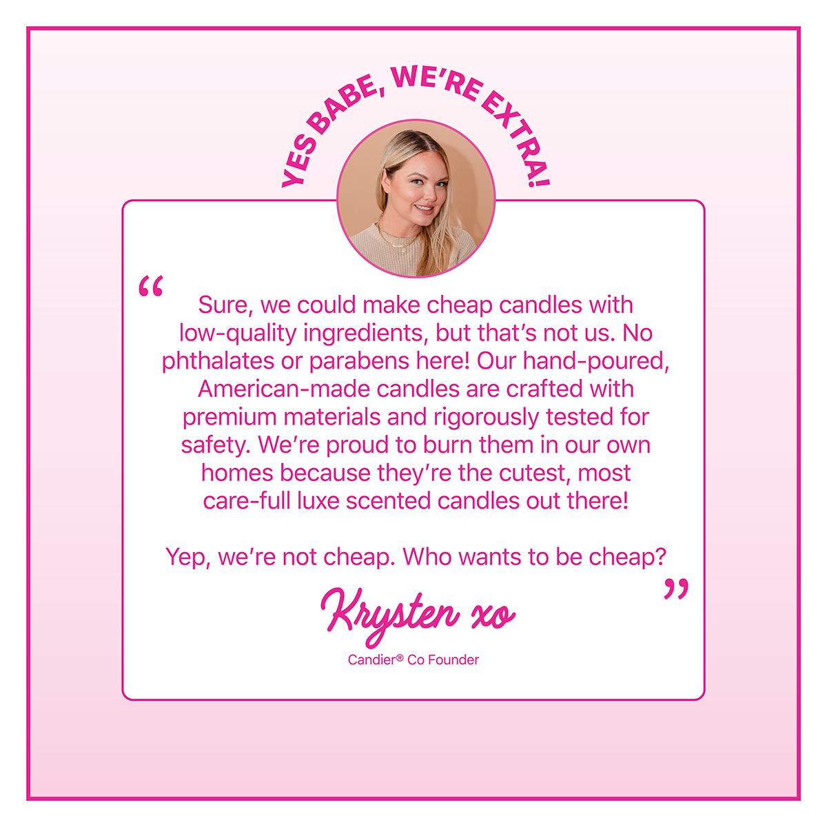 Candier® founder explains why Candier candles are better – hand-poured, American-made, phthalate-free, and crafted with premium ingredients.