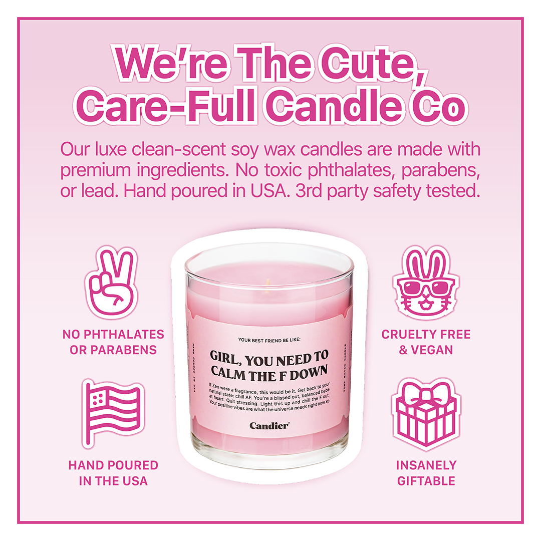 Candier’s luxe, care-full candles with premium ingredients, cruelty-free, and clean-burning, perfect for gifting