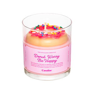 DONUT WORRY BE HAPPY CANDLE