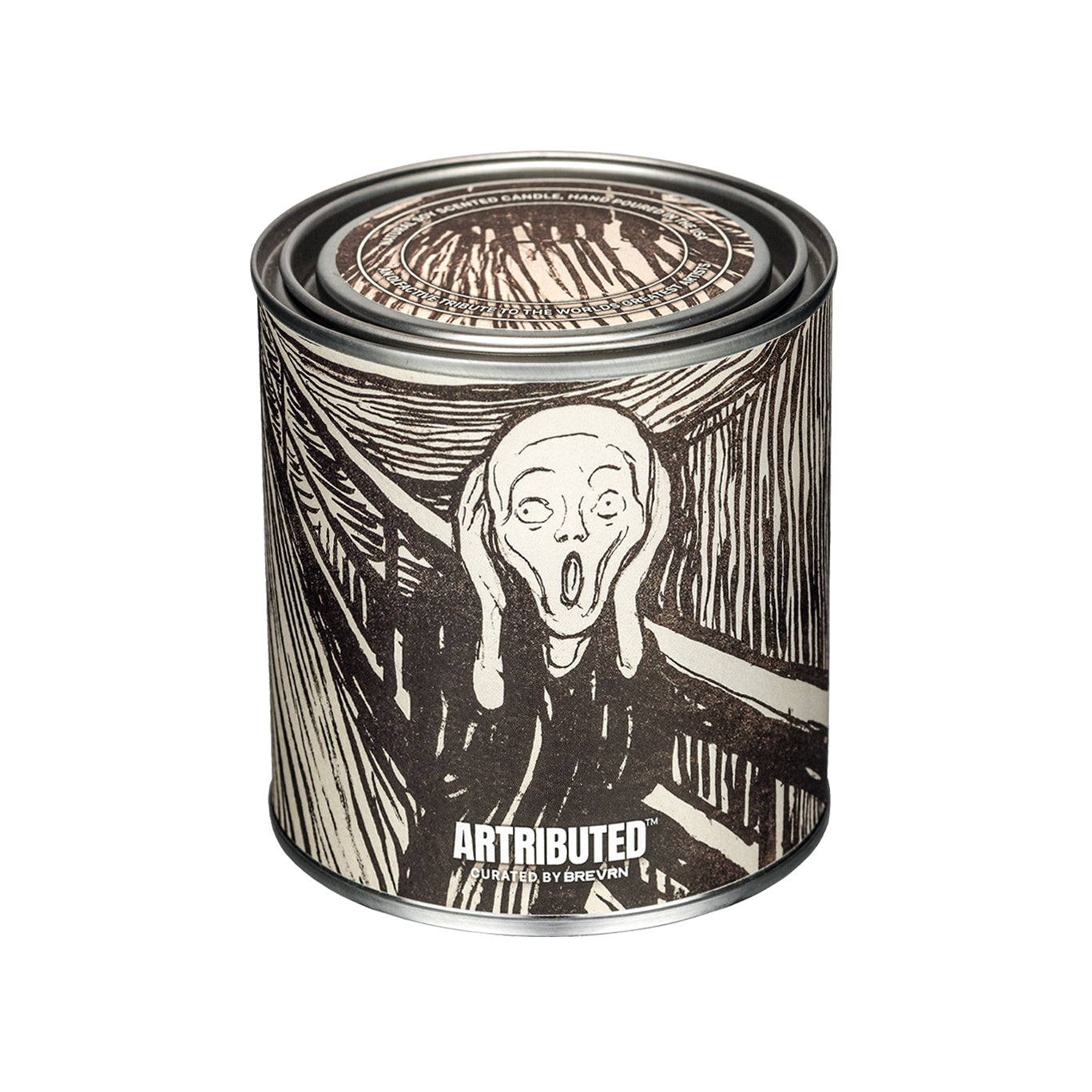 Scented candle featuring the famous painting The Scream of Nature by Edvard Munch