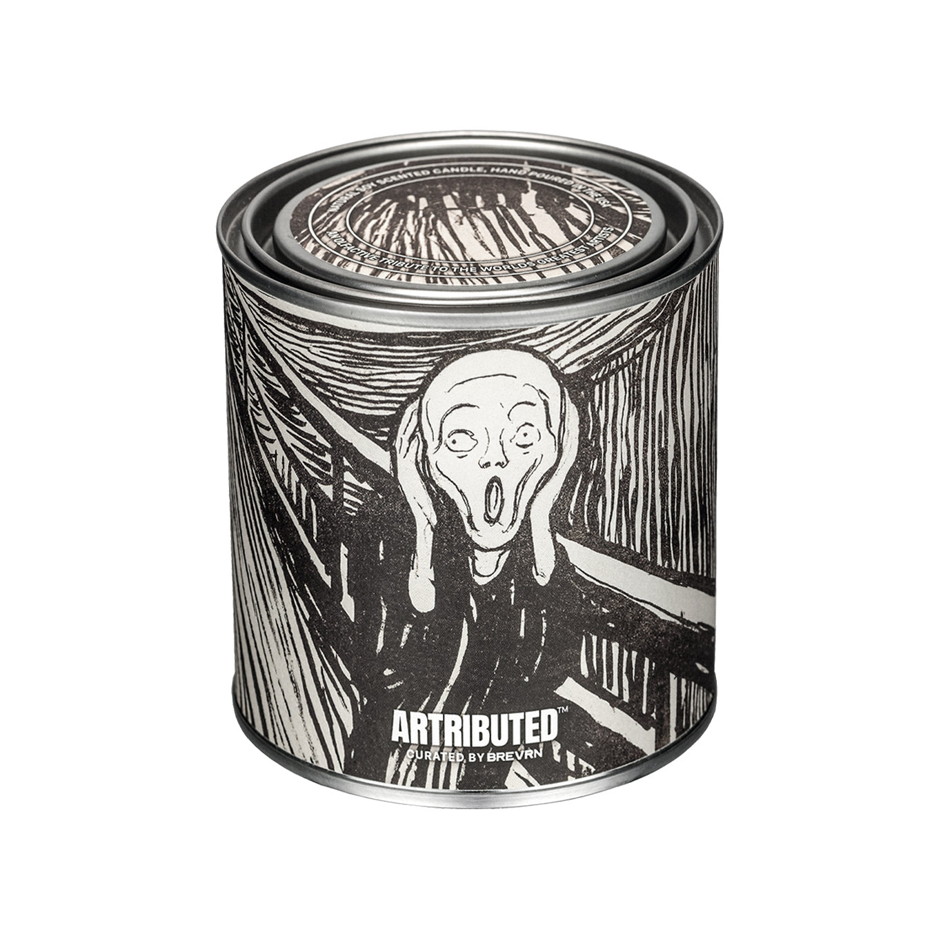 A candle featuring the famous painting The Scream of Nature by Edvard Munch