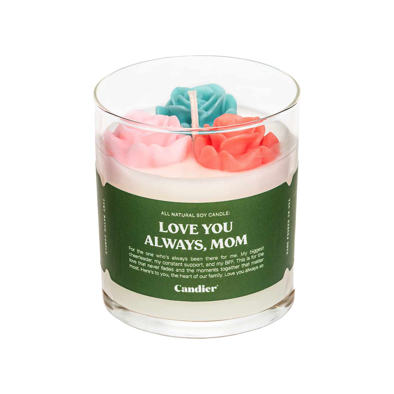 Love You Always Mom flower candle – A luxury candle perfect for Mother’s Day gifts. Hand-poured floral soy wax with elegant florist inspired design.