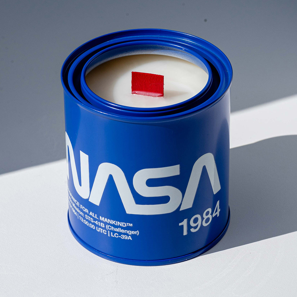 Close-Up of BREVRN NASA 1984 Candle Wick and Wax – Premium Home Fragrance for all Mankind