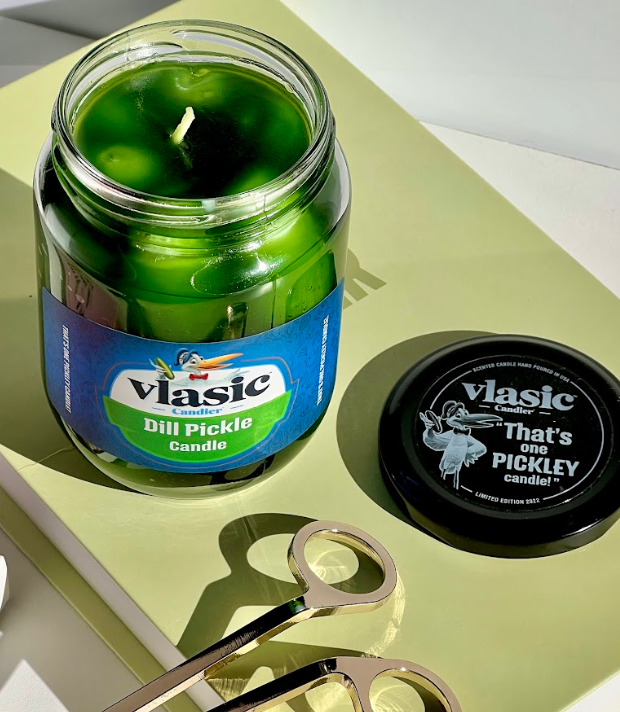 Authentic Vlasic pickle candle​. Officially licensed dill pickle scented candle 