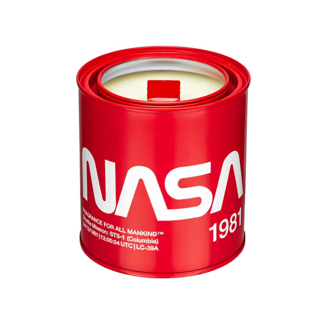 NASA 1981 Red and White Jar Candle